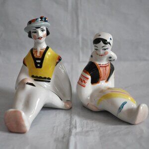 Set of 2 Soviet Porcelain Figurines Korosten Hutsuls Гуцулы На полоныне USSR